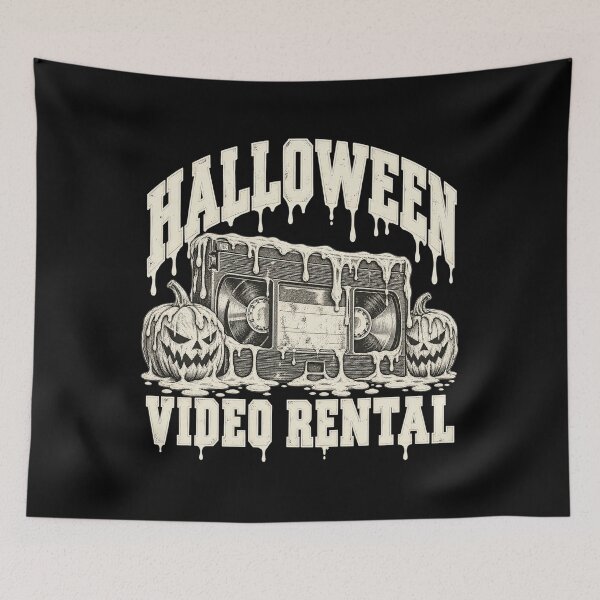Item preview, Halloween Video Rental Horror VHS Cassette Tape Art Artwork designed and sold by adiencarteras.