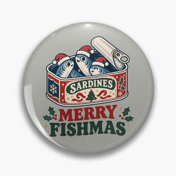 Artikelvorschau, Fröhliche Weihnachten mit Sardinen – Lustiges Vintage-Design für Sardinendosen entworfen und verkauft von Skryp-art.