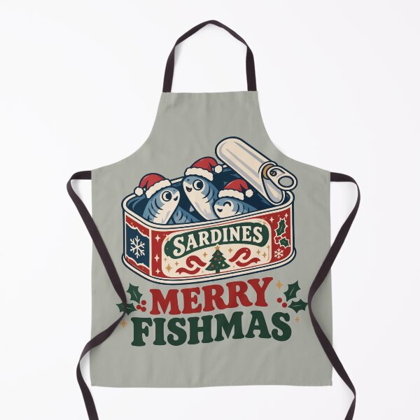 Item preview, Merry Fishmas Christmas Sardines – Funny Vintage Sardine Tin Holiday Design designed and sold by Skryp-art.
