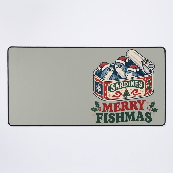Item preview, Merry Fishmas Christmas Sardines – Funny Vintage Sardine Tin Holiday Design designed and sold by Skryp-art.