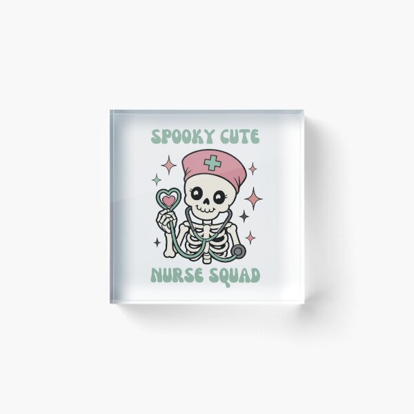 Item preview, Spooky Cute Nurse Squad Skeleton Stethoscope Halloween Sticker Art designed and sold by wildsilencee.