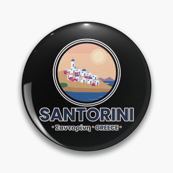 Item preview, Santorini Greece Blue Dome Cycladic Travel Badge designed and sold by jaissaurabh.