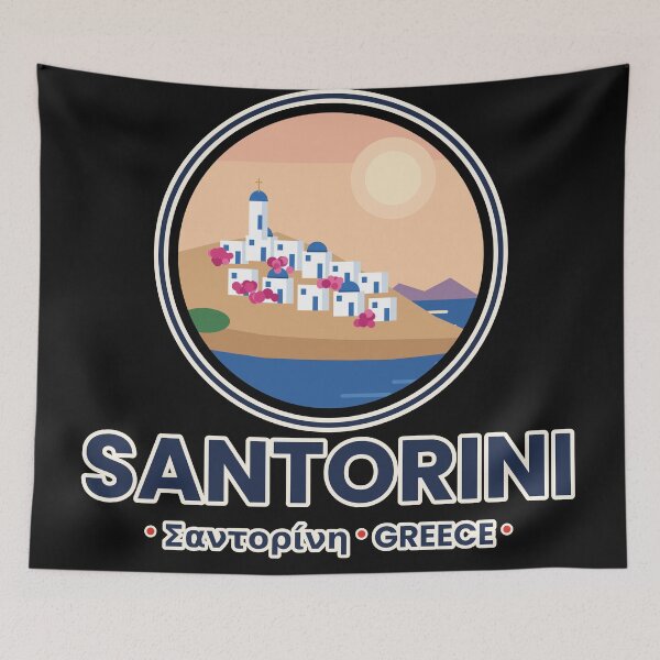 Item preview, Santorini Greece Blue Dome Cycladic Travel Badge designed and sold by jaissaurabh.