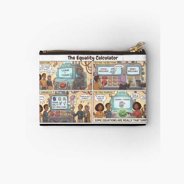 Item preview, Comic “The Equality Calculator” – Robot computer demonstrates equal human dignity designed and sold by Mianku | Für das Leben.