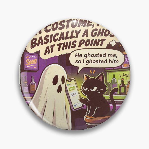 Artikelvorschau, Lustiger Katzen-Geisterbar-Dating-Humor Halloween-Kunst entworfen und verkauft von HaighsTs.