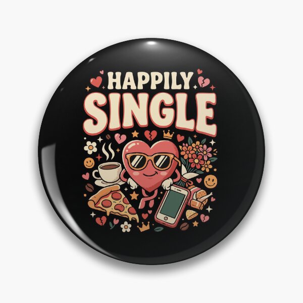 Item preview, Funny Single Life ”Happily Single” Dating Humor Gift for Singles designed and sold by AmeliaShirts.