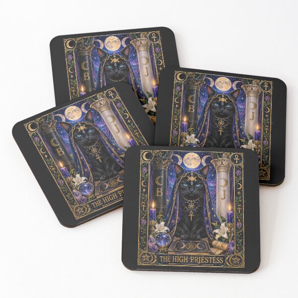 Item preview, The High Priestess Witchy Black Cat Tarot Card designed and sold by Witch Joseph.