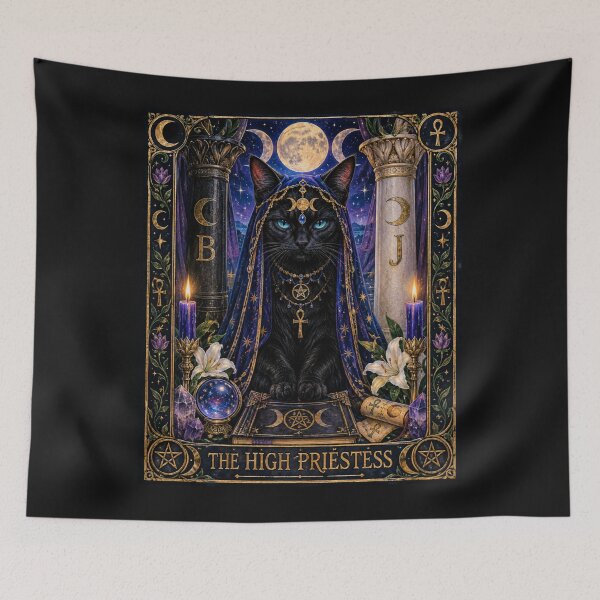 Item preview, The High Priestess Witchy Black Cat Tarot Card designed and sold by Witch Joseph.