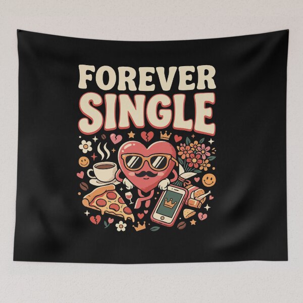 Item preview, Funny Single Life ”Forever Single” Dating Humor Gift for Singles designed and sold by AmeliaShirts.