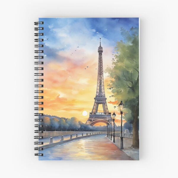 Item preview, Eiffel Tower Paris Sunset Watercolor Travel Poster designed and sold by Anuchartl.