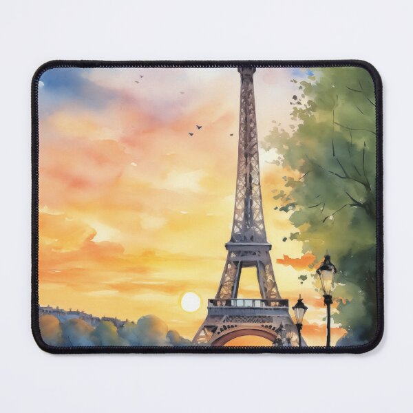 Item preview, Eiffel Tower Paris Sunset Watercolor Travel Poster designed and sold by Anuchartl.