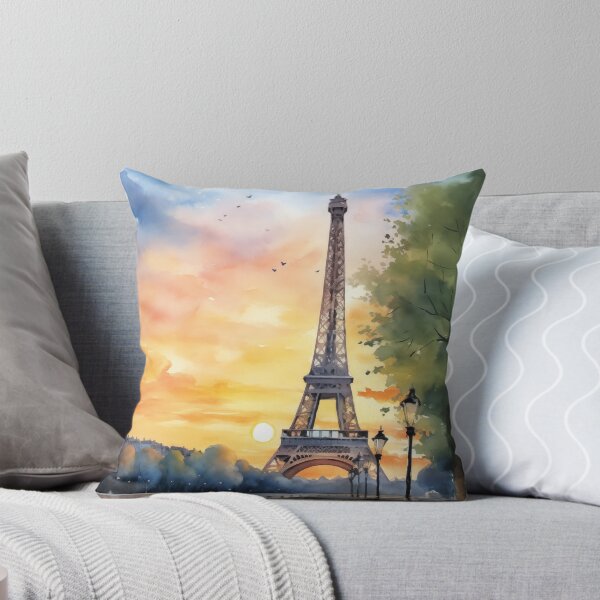 Item preview, Eiffel Tower Paris Sunset Watercolor Travel Poster designed and sold by Anuchartl.
