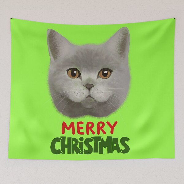 Item preview, Cute British Shorthair Merry Christmas Holiday Art designed and sold by stormk10.