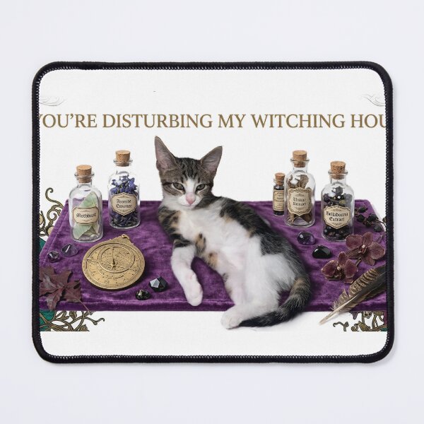 Item preview, Youre Disturbing My Witching Hour Cute Cat Halloween designed and sold by MeliMedO Art.