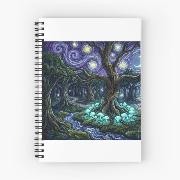 Item preview, Magical Glowing Mushrooms Starry Night Forest designed and sold by Bad-Decisions-Designs.