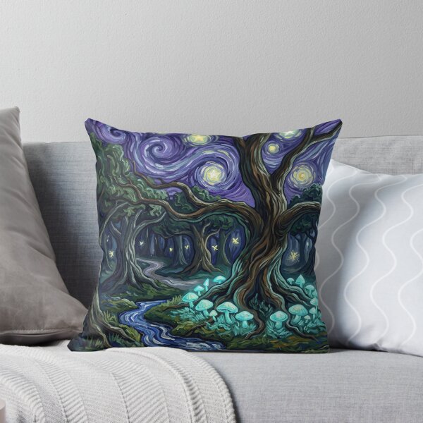 Item preview, Magical Glowing Mushrooms Starry Night Forest designed and sold by Bad-Decisions-Designs.
