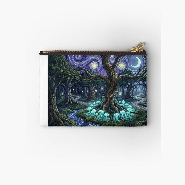 Item preview, Magical Glowing Mushrooms Starry Night Forest designed and sold by Bad-Decisions-Designs.