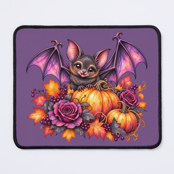 Item preview, Cute Autumn Bat with Pumpkins and Gothic Roses designed and sold by blankTeeShirt.