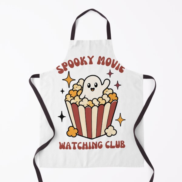 Item preview, Spooky Movie Watching Club Popcorn Ghost Retro Halloween Sticker Art designed and sold by wildsilencee.