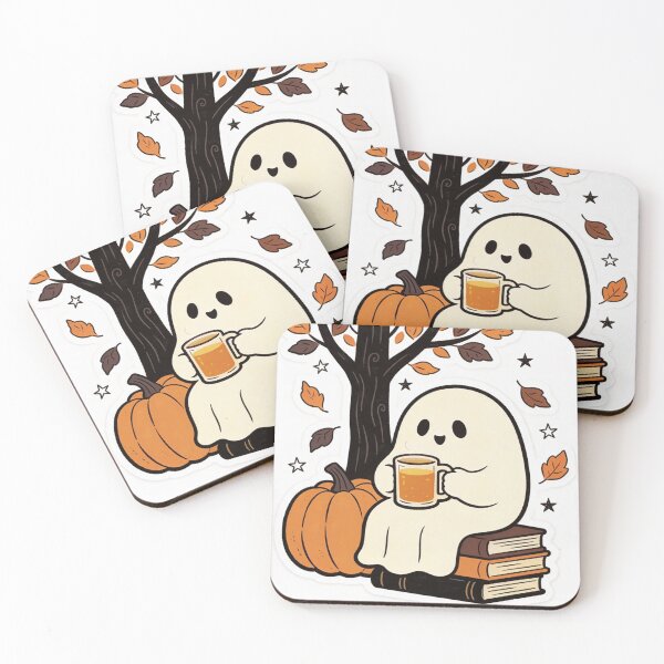 Item preview, Cute Cozy Ghost Reading Book Autumn Fall Vibes Sticker designed and sold by Ink-CanvasIC.