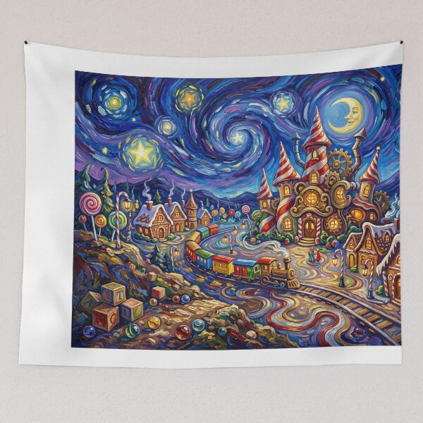 Item preview, Toyland Starry Night Candy Village designed and sold by Bad-Decisions-Designs.