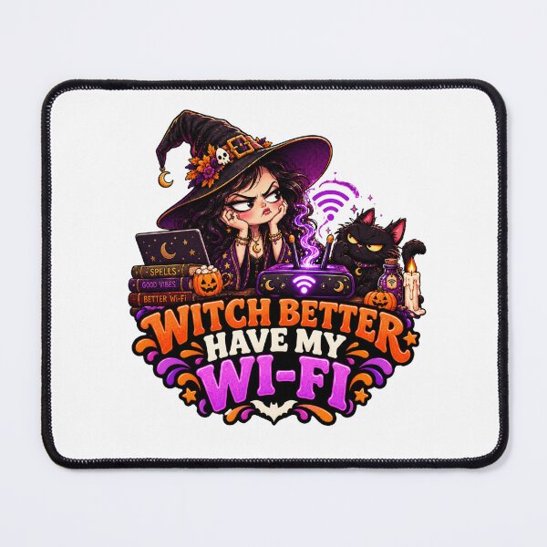 Item preview, Witch WiFi Halloween Funny Spooky Design designed and sold by Pixanova.