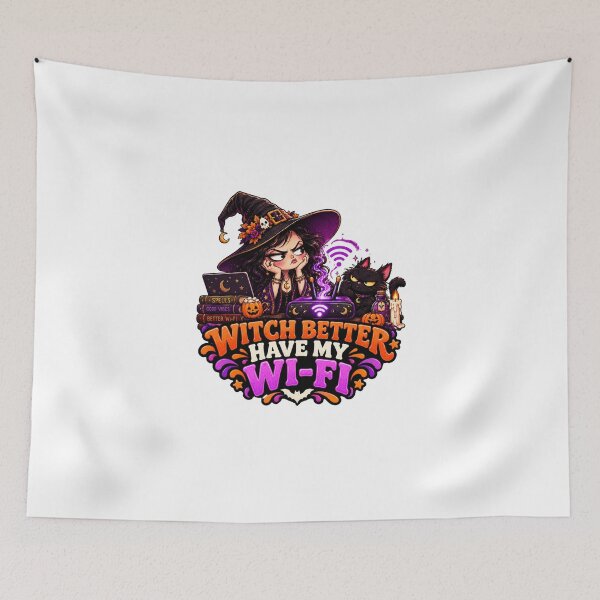 Item preview, Witch WiFi Halloween Funny Spooky Design designed and sold by Pixanova.