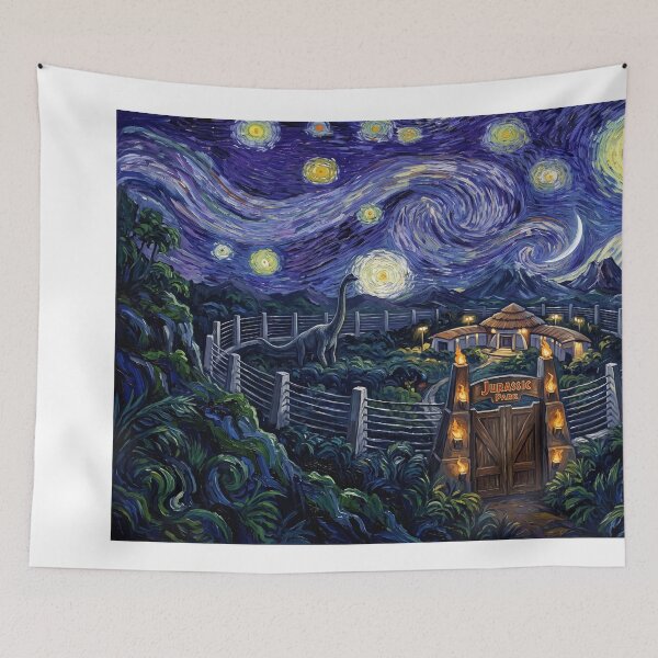 Item preview, Jurassic Park Starry Night Dinosaur Landscape designed and sold by Bad-Decisions-Designs.