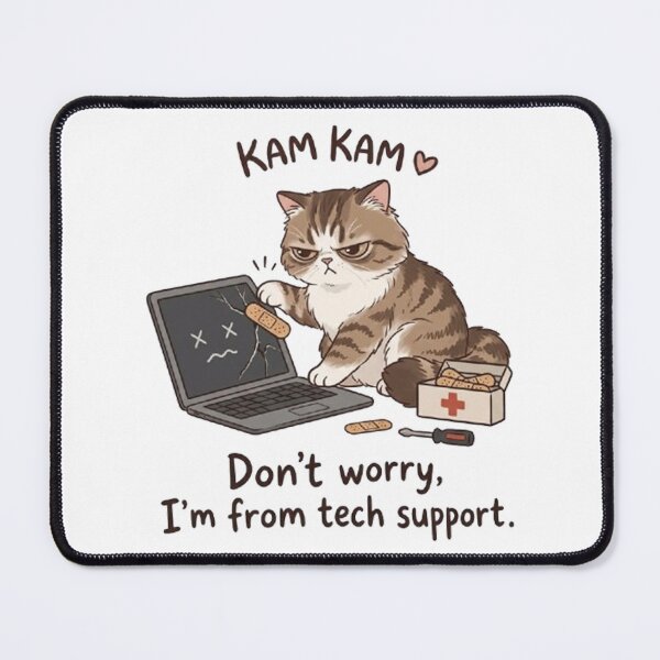 Item preview, Tech Support Cat - Funny Broken Laptop Repair Cute Fluffy Cat designed and sold by PetalsPaws.