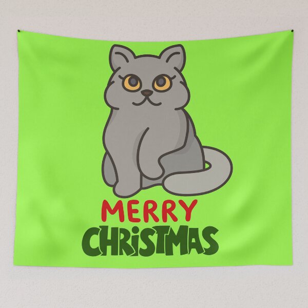 Item preview, Cute British Shorthair Merry Christmas Holiday Art designed and sold by stormk10.