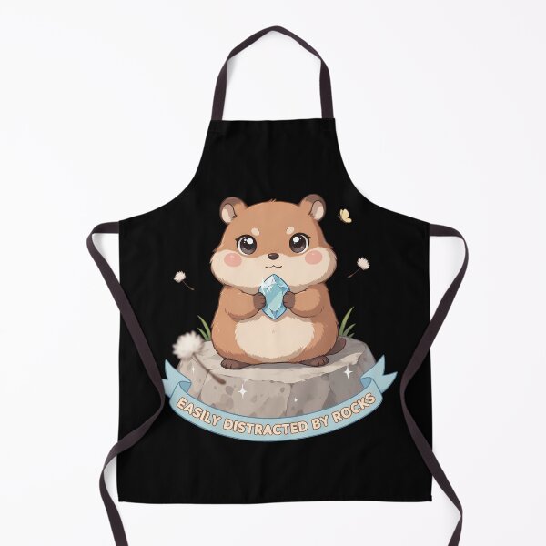 Item preview, Easily Distracted By Rocks Kawaii Cute Animal Holding Blue Crystal Gem Rock Collector Pastel Cottagecore Design designed and sold by DarylWelsh2024.