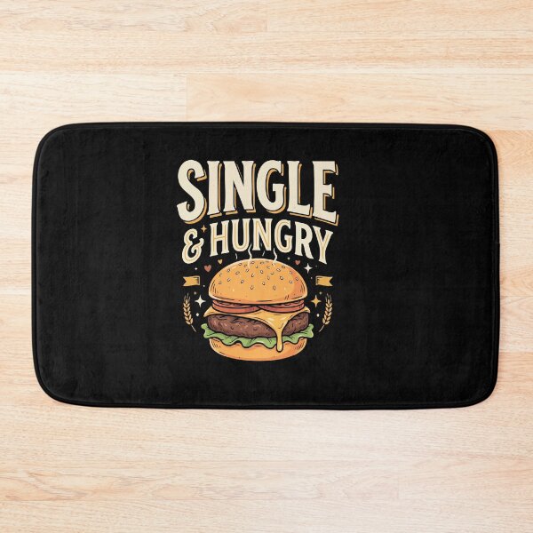 Artikelvorschau, Single & Food For Life „Single & Hungrig“ Dating-Humor-Geschenk für Singles entworfen und verkauft von AmeliaShirts.