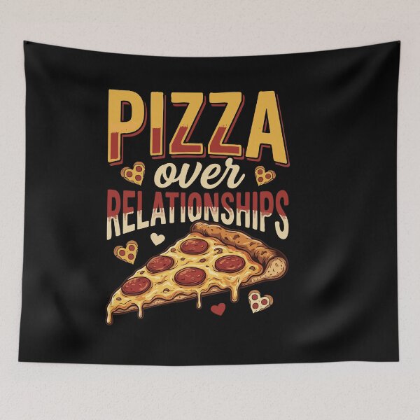 Item preview, Single & Food For Life ”Pizza Over Relationships” Dating Humor Gift for Singles designed and sold by AmeliaShirts.