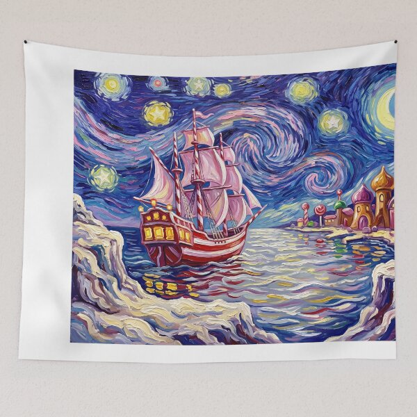 Item preview, Good Ship Lollipop Starry Night Candy Sea designed and sold by Bad-Decisions-Designs.