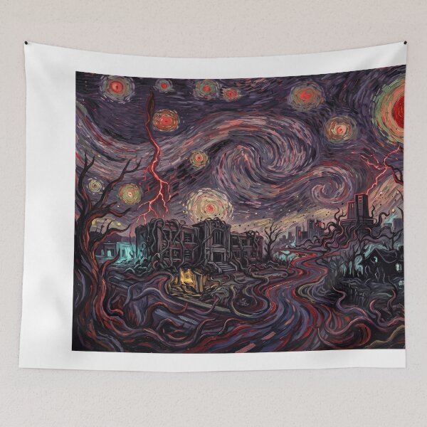 Item preview, The Upside Down Starry Night Hawkins designed and sold by Bad-Decisions-Designs.