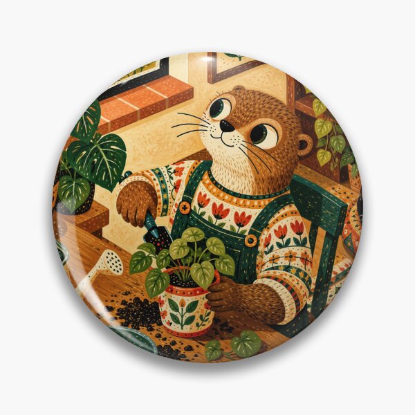Item preview, Wall Art - Postcard - T-shirt: Cozy Otter Plant Lover designed and sold by ForeverPrintsOK.