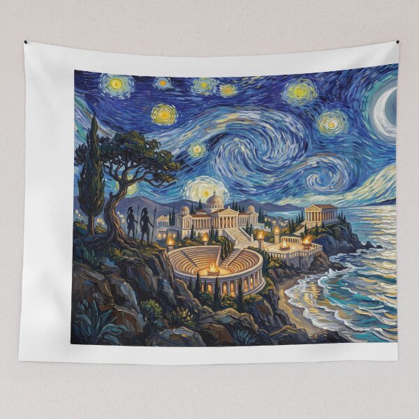 Item preview, Themyscira Starry Night Amazon Island designed and sold by Bad-Decisions-Designs.