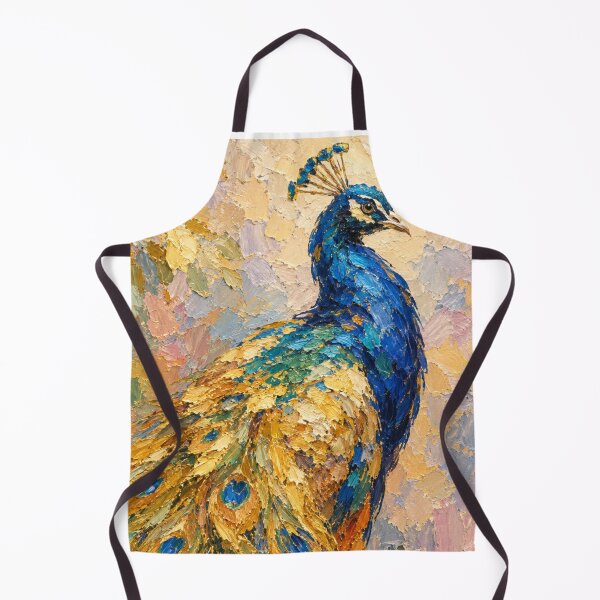 Item preview, Golden Peacock Impasto Painting | Vibrant Textured Bird Art designed and sold by Paper&Palette.
