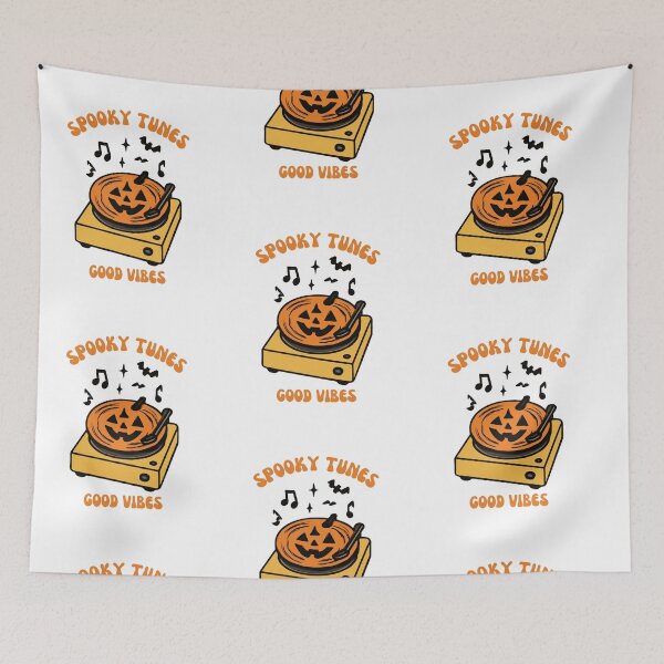 Item preview, Spooky Tunes Good Vibes Retro Vinyl Halloween Sticker Art designed and sold by wildsilencee.