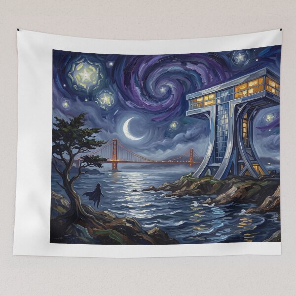 Item preview, Titans Tower Starry Night Jump City designed and sold by Bad-Decisions-Designs.