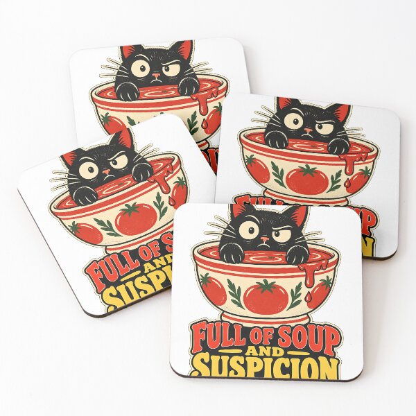 Item preview, Full of Soup and Suspicion - Funny Cat designed and sold by about-that.