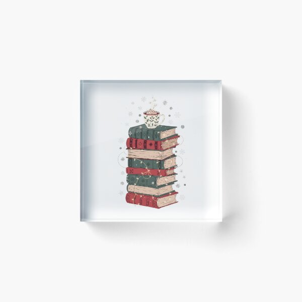 Item preview, cozy holiday hot cocoa books illustration for winter reading designed and sold by DariaOltes.