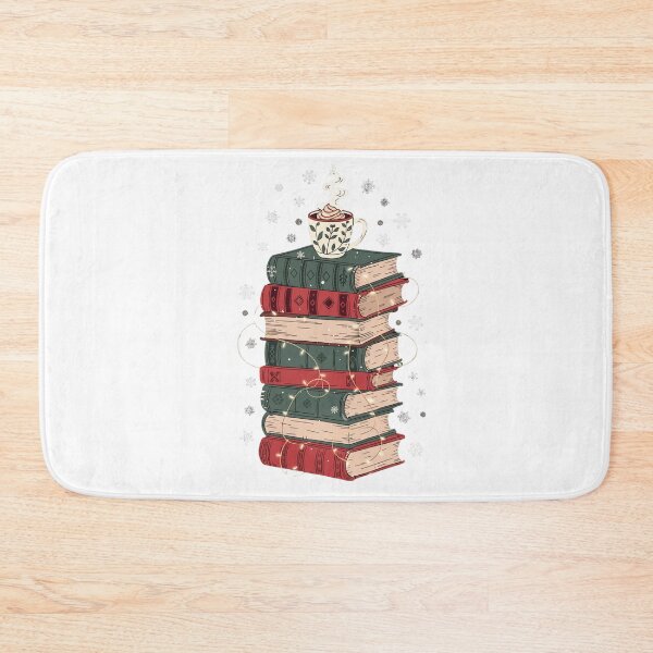 Item preview, cozy holiday hot cocoa books illustration for winter reading designed and sold by DariaOltes.