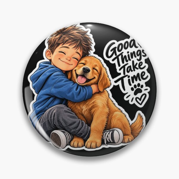 Item preview, Good Things Take Time – Kid & Puppy Cute  designed and sold by ser-Ile.