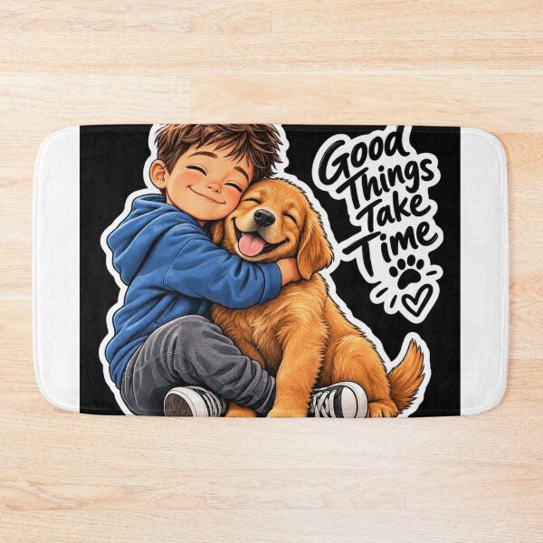 Item preview, Good Things Take Time – Kid & Puppy Cute  designed and sold by ser-Ile.