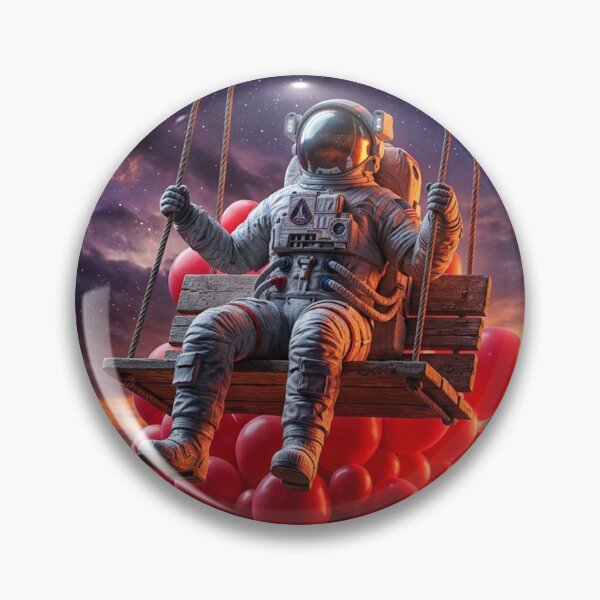 Item preview, Rocket Powered Space Swing: Surreal Astronaut & Red Balloons designed and sold by Rain-Road.