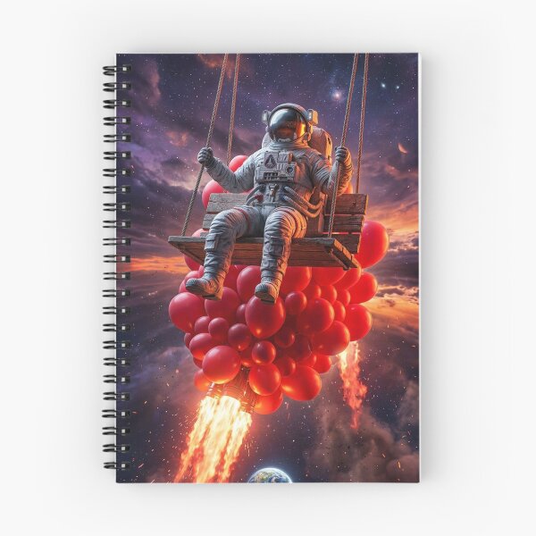 Item preview, Rocket Powered Space Swing: Surreal Astronaut & Red Balloons designed and sold by Rain-Road.