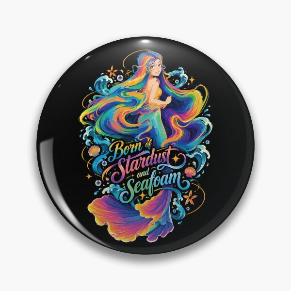 Item preview, Born of Stardust and Seafoam — Rainbow Mermaid designed and sold by digijob.