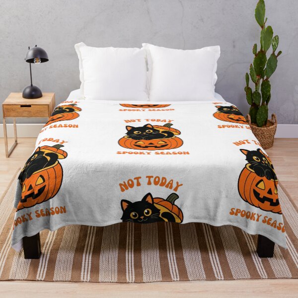 Item preview, Not Today Spooky Season Black Cat in Pumpkin Halloween Sticker Art designed and sold by wildsilencee.