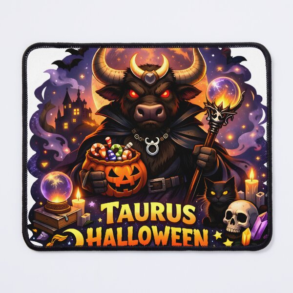 Item preview, Taurus Halloween Wizard Bull Castle designed and sold by Zodiac Celestial Art.